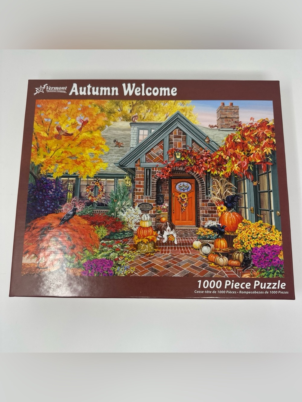 Vermont Christmas Co Autumn Welcome Joelle McIntyre Fall 1000 Pc Puzzle Complete